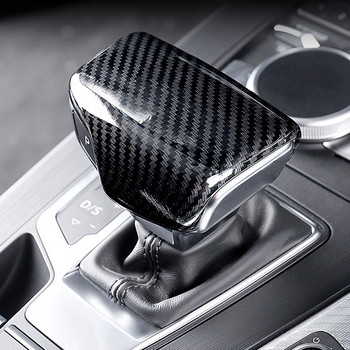 Автомобилна конзола Дръжка за превключване на предавките Глава Рамка Капак Стикер Декорация на текстура от въглеродни влакна за Audi A4 B9 A5 Q5 FY Q7 4M Автоаксесоари