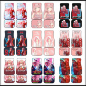 Zero Two | DARLING a FRANXX autószőnyegben Univerzálisan illeszkedő autós padlószőnyegek divatos puha vízálló autószőnyeg elölhátsó 4 darab