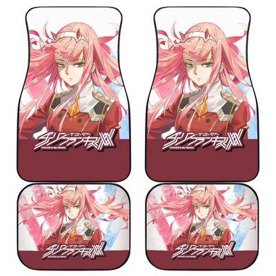 Zero Two | DARLING a FRANXX autószőnyegben Univerzálisan illeszkedő autós padlószőnyegek divatos puha vízálló autószőnyeg elölhátsó 4 darab