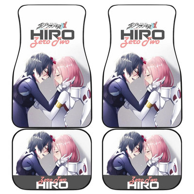 Zero Two | DARLING a FRANXX autószőnyegben Univerzálisan illeszkedő autós padlószőnyegek divatos puha vízálló autószőnyeg elölhátsó 4 darab
