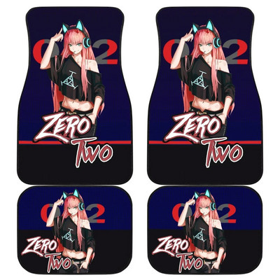 Zero Two | DARLING a FRANXX autószőnyegben Univerzálisan illeszkedő autós padlószőnyegek divatos puha vízálló autószőnyeg elölhátsó 4 darab