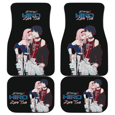 Zero Two | DARLING a FRANXX autószőnyegben Univerzálisan illeszkedő autós padlószőnyegek divatos puha vízálló autószőnyeg elölhátsó 4 darab