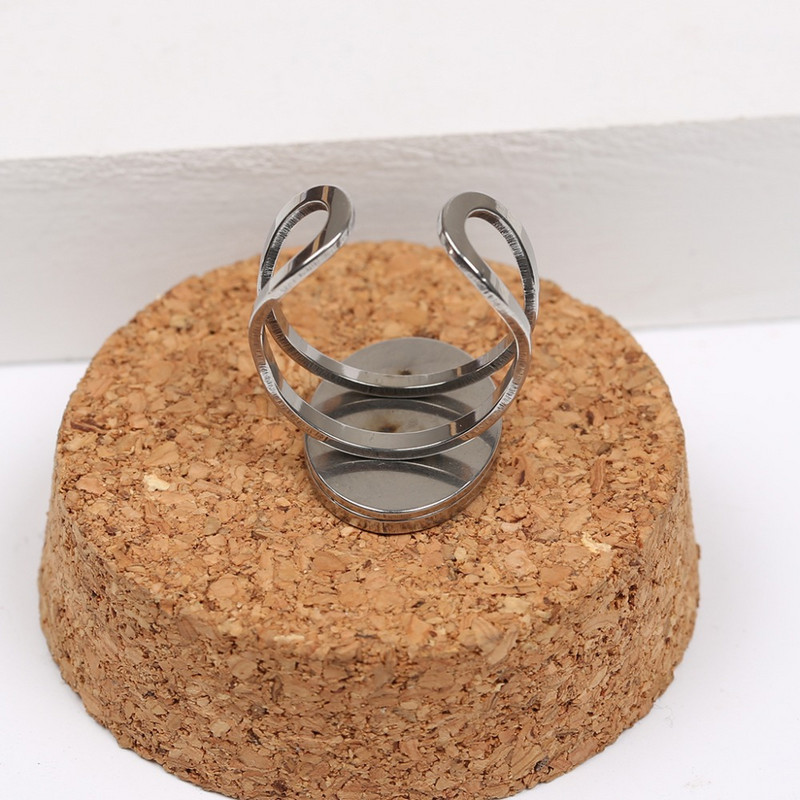 5db rozsdamentes acél fekete 13x18mm ovális cabochon gyűrű alap beállító blankok barkács előlap tálcák ujjas ékszerkészítéshez