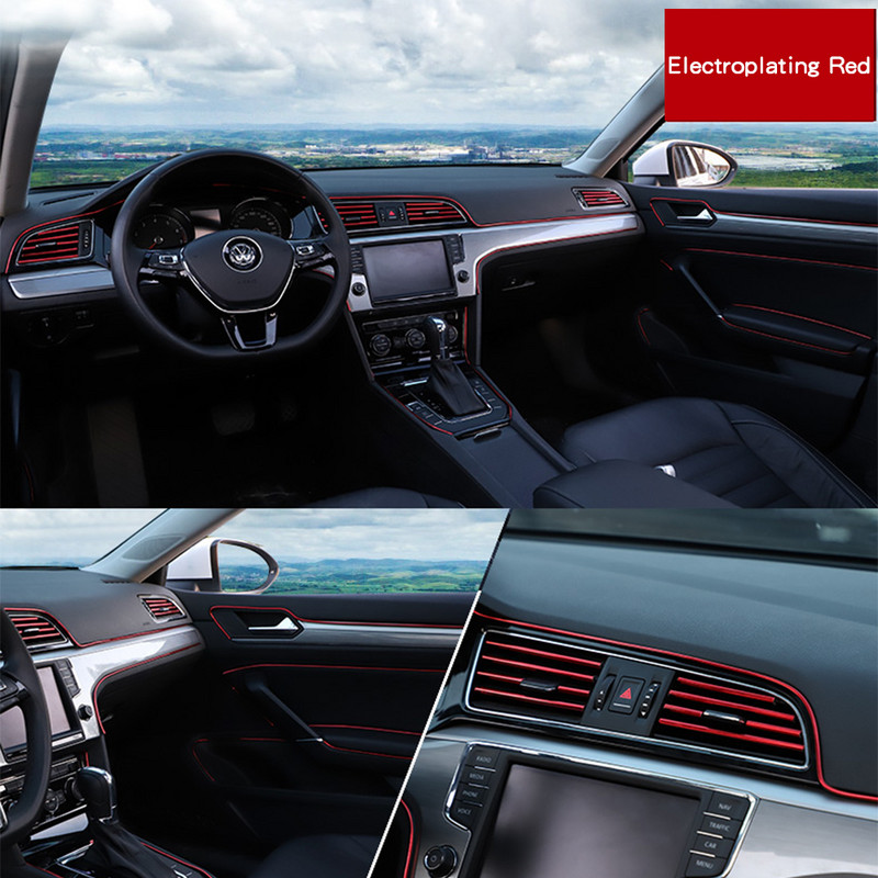 5M Εσωτερική διακόσμηση λωρίδα γραμμής χύτευσης επένδυσης πόρτας Edge ταμπλό Universal Auto Chrome Strip Εργαλείο DIY Αξεσουάρ στυλ αυτοκινήτου