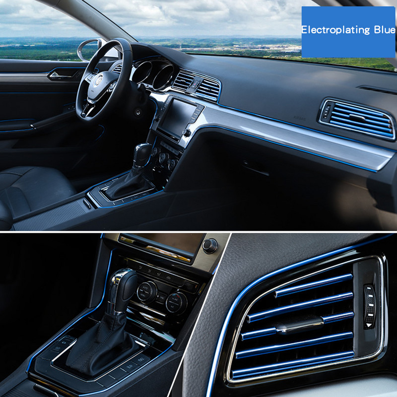 5M Εσωτερική διακόσμηση λωρίδα γραμμής χύτευσης επένδυσης πόρτας Edge ταμπλό Universal Auto Chrome Strip Εργαλείο DIY Αξεσουάρ στυλ αυτοκινήτου
