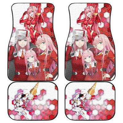 All Weather Darling in The franxx Covorașe pentru mașină Accesorii Interior 4 piese Inodor Zero Two Anime Covorașe f