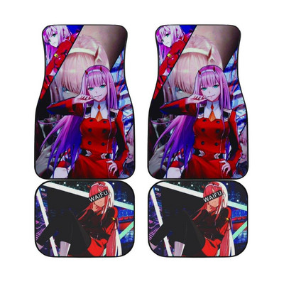 All Weather Darling in The franxx Covorașe pentru mașină Accesorii Interior 4 piese Inodor Zero Two Anime Covorașe f