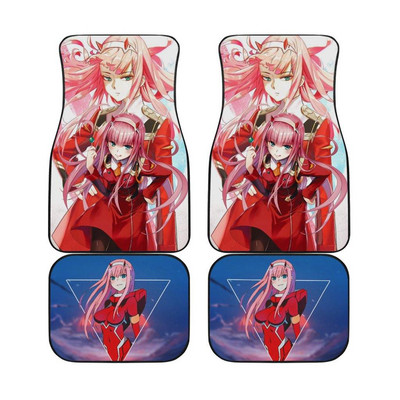 All Weather Darling in The franxx Covorașe pentru mașină Accesorii Interior 4 piese Inodor Zero Two Anime Covorașe f