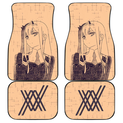 All Weather Darling in The franxx Covorașe pentru mașină Accesorii Interior 4 piese Inodor Zero Two Anime Covorașe f
