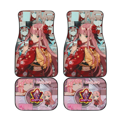 All Weather Darling in The franxx Covorașe pentru mașină Accesorii Interior 4 piese Inodor Zero Two Anime Covorașe f