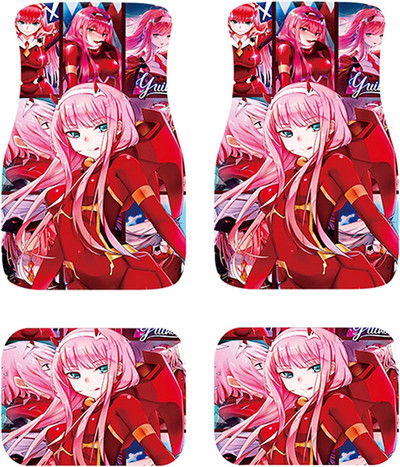 All Weather Darling in The franxx Covorașe pentru mașină Accesorii Interior 4 piese Inodor Zero Two Anime Covorașe f