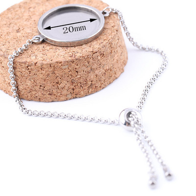 5db rozsdamentes acél Cabochon karkötő üres tálcák 20mm 25mm barkácsolható előlap alapbeállítások karkötőkhöz kellékek készítése