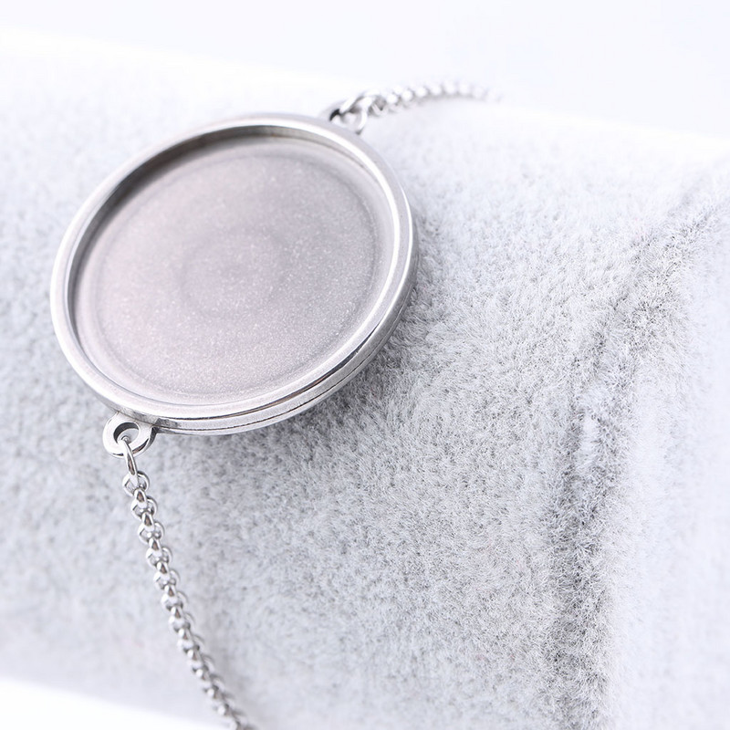 5db rozsdamentes acél Cabochon karkötő üres tálcák 20mm 25mm barkácsolható előlap alapbeállítások karkötőkhöz kellékek készítése