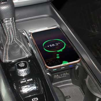 Автомобилно QI безжично зарядно устройство за Volvo XC90 S90 V90 XC60 V60 C60 2018 2019 2020 плоча за зареждане безжично зарядно за телефон аксесоари