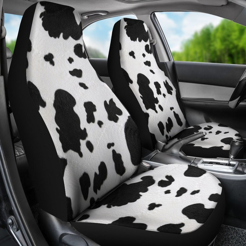 Huse scaun auto Cow Farmer (Set De 2) Huse scaune universale față pentru mașină și SUV Protector scaun personalizat Accesoriu mașină cu animale din desene animate