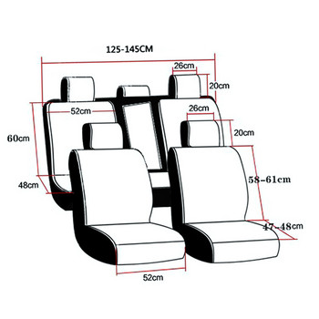 Σετ κάλυψης καθισμάτων αυτοκινήτου γενικής χρήσης εμπρός πίσω πλήρους καθίσματος Εσωτερικό κάλυμμα με ανθεκτικό πλέγμα αέρα που αναπνέει υφασμάτινη προστασία καθίσματος Αξεσουάρ