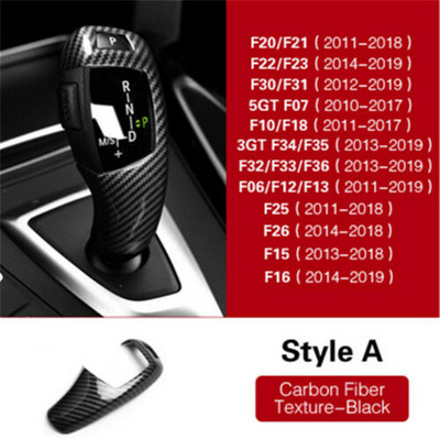 Carbon Fiber stílusú sebességváltó fogantyú hüvely gomb burkolat matricák BMW F20 F30 f10 f32 F25 X5 F15 X6 F16 belső kiegészítőkhöz