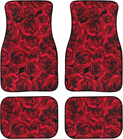 LedBack American Flag Wood Deer Skull Camo Universal Fit Μπροστινό Πίσω Auto Πατάκια δαπέδου 4 τμχ Πλήρες σετ Λαστιχένια επένδυση δαπέδου αυτοκινήτου