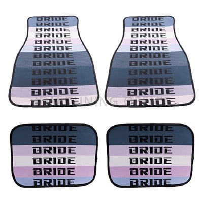 4db BRIDE Fabric Anime autós padlószőnyeg Protector JDM Racing stílusú univerzális vízálló, csúszásmentes autó belső szőnyegek