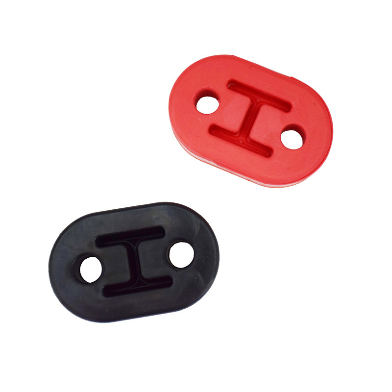 Läbimõõt 11mm 2 auku Universaalne auto kummist väljalasketoru tagatoru kinnitusklambrid riidepuu isolaator punane must