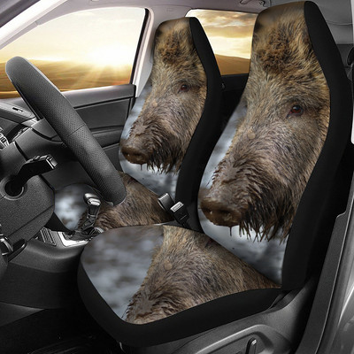 „Boar Animal Pattern“ automobilio sėdynės užvalkalas tinka daugeliui automobilio salono priedų. Rinkinys iš 2 universalių priekinių sėdynių užvalkalų