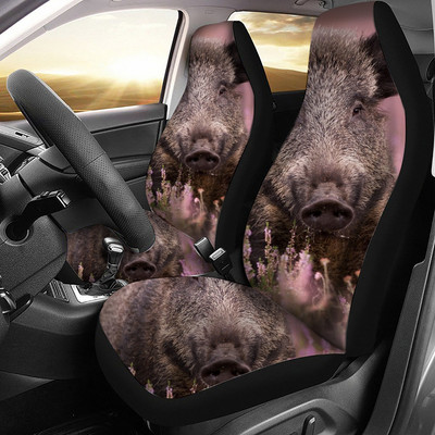 „Boar Animal Pattern“ automobilio sėdynės užvalkalas tinka daugeliui automobilio salono priedų. Rinkinys iš 2 universalių priekinių sėdynių užvalkalų