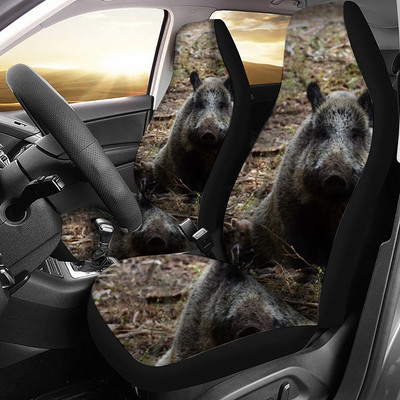 „Boar Animal Pattern“ automobilio sėdynės užvalkalas tinka daugeliui automobilio salono priedų. Rinkinys iš 2 universalių priekinių sėdynių užvalkalų