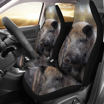 „Boar Animal Pattern“ automobilio sėdynės užvalkalas tinka daugeliui automobilio salono priedų. Rinkinys iš 2 universalių priekinių sėdynių užvalkalų