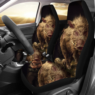 „Boar Animal Pattern“ automobilio sėdynės užvalkalas tinka daugeliui automobilio salono priedų. Rinkinys iš 2 universalių priekinių sėdynių užvalkalų