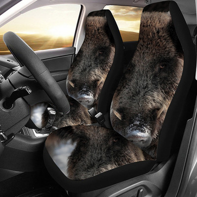 „Boar Animal Pattern“ automobilio sėdynės užvalkalas tinka daugeliui automobilio salono priedų. Rinkinys iš 2 universalių priekinių sėdynių užvalkalų