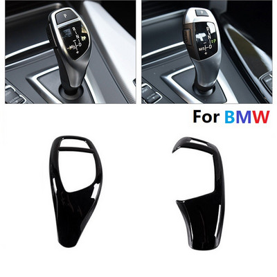Φωτεινό μαύρο ABS Κουμπί αλλαγής ταχυτήτων αυτοκινήτου Διακοσμητικά προστατευτικά αυτοκόλλητα για BMW 1 2 3 5 series X3 X4 X5 X6 F30 F10 F32 F25 F15 F16
