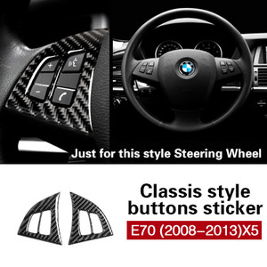 BETTERHUMZ süsinikkiust auto rooliratta nupu trimmi M Performance kleebised BMW X5 E70 X6 E71 2008-2013 autotarvikutele