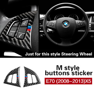 BETTERHUMZ süsinikkiust auto rooliratta nupu trimmi M Performance kleebised BMW X5 E70 X6 E71 2008-2013 autotarvikutele