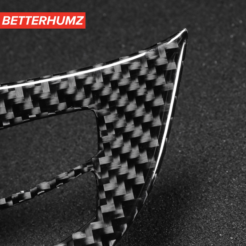 BETTERHUMZ süsinikkiust auto rooliratta nupu trimmi M Performance kleebised BMW X5 E70 X6 E71 2008-2013 autotarvikutele