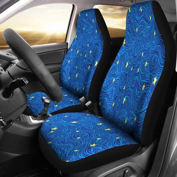 Калъфите за автомобилни седалки Outer Space Stars в 2 опаковки пасват на повечето автоаксесоари с отпечатани общи калъфи за предни седалки