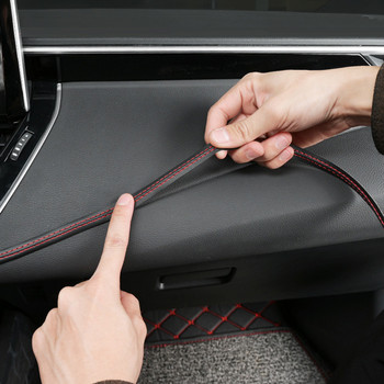 4m Αυτοκόλλητη δερμάτινη λωρίδα γραμμής διακόσμησης αυτοκινήτου Universal για σχισμή ταμπλό πόρτας DIY Auto Modifications Εσωτερικά αξεσουάρ