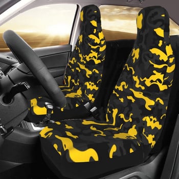 Калъфи за автомобилни седалки в стил Camo Универсални за автомобили Камиони SUV или микробуси Черни и жълти камуфлажни кофи Седалки Протекторни калъфи Дамски