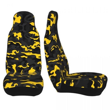 Καλύμματα καθισμάτων αυτοκινήτου Camo Style Universal για αυτοκίνητα Φορτηγά SUV ή Van Μαύρο και κίτρινο καμουφλάζ Bucket Καθίσματα Προστατευτικά Γυναικεία