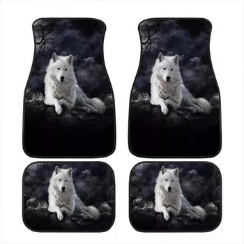 Cool Tribal Wolf Dream Catcher Dark Print Decor Χαλί πατάκια αυτοκινήτου Σετ 4 τεμαχίων Universal Fit for Auto Vehicle Front
