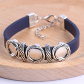 reidgaller 5db lapos bőr karkötő baes blank 10mm dia cabochon beállítások barkácsolás tartozékok karkötőhöz karkötő készítés
