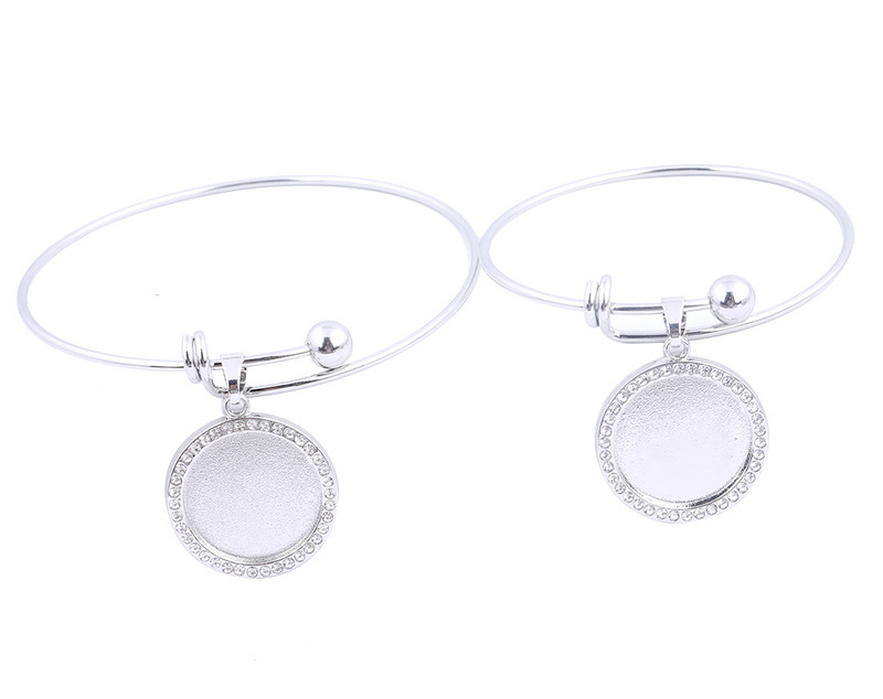 10db rozsdamentes acél karkötő karkötő kiegészítők illeszkednek 20mm-es kerek strasszos cabochon keret beállító tálcák barkács karkötő üres