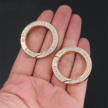 5 τμχ Διαμαντένιο κούμπωμα με κουμπωτά δαχτυλίδι με γάντζο καραμπίνερ για DIY μπρελόκ κοσμήματα Τσάντα χειροτεχνίας κατασκευή αξεσουάρ υλικού