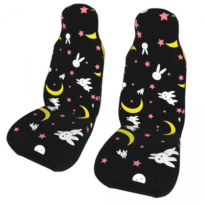 Moon Pattern autós üléshuzat Kawaii Anime Automobiles üléshuzatok alkalmas teherautók SUV vagy kisteherautó Auto Protector tartozékok 2PC
