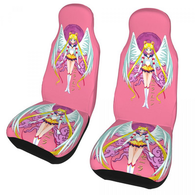 Moon Pattern autós üléshuzat Kawaii Anime Automobiles üléshuzatok alkalmas teherautók SUV vagy kisteherautó Auto Protector tartozékok 2PC