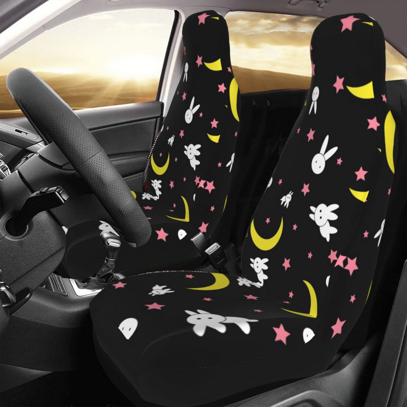 Moon Pattern autós üléshuzat Kawaii Anime Automobiles üléshuzatok alkalmas teherautók SUV vagy kisteherautó Auto Protector tartozékok 2PC