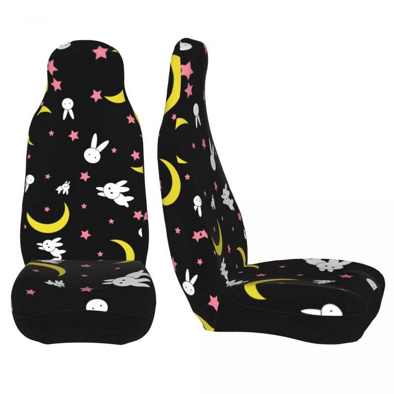 Moon Pattern autós üléshuzat Kawaii Anime Automobiles üléshuzatok alkalmas teherautók SUV vagy kisteherautó Auto Protector tartozékok 2PC