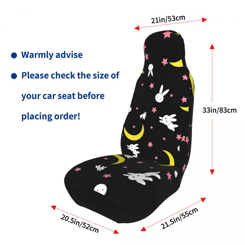 Moon Pattern autós üléshuzat Kawaii Anime Automobiles üléshuzatok alkalmas teherautók SUV vagy kisteherautó Auto Protector tartozékok 2PC