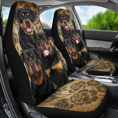 Rottweiler üléshuzatok4 Kutyák üléshuzatok Állati autós üléshuzatok, Animal Custom, Mandala stílusú, Egyedi első autós üléshuzatok