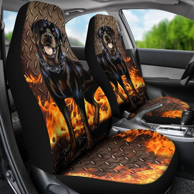 Rottweiler üléshuzatok4 Kutyák üléshuzatok Állati autós üléshuzatok, Animal Custom, Mandala stílusú, Egyedi első autós üléshuzatok