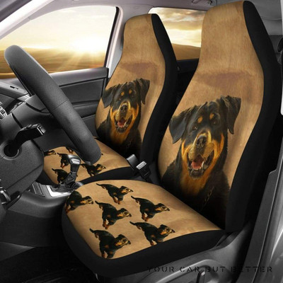 Rottweiler üléshuzatok4 Kutyák üléshuzatok Állati autós üléshuzatok, Animal Custom, Mandala stílusú, Egyedi első autós üléshuzatok